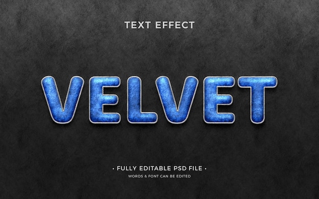 PSD velvet texture text effect