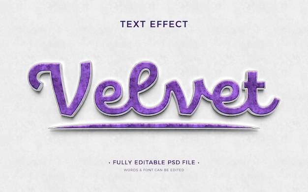 PSD velvet texture text effect