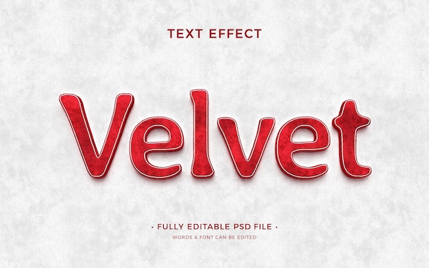 PSD velvet texture text effect