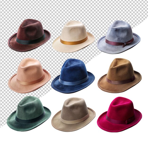 PSD velvet top hat on transparent background