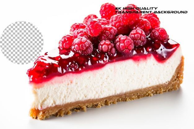 A velvety cheesecake adorned with a layer of sweetness on transparent background