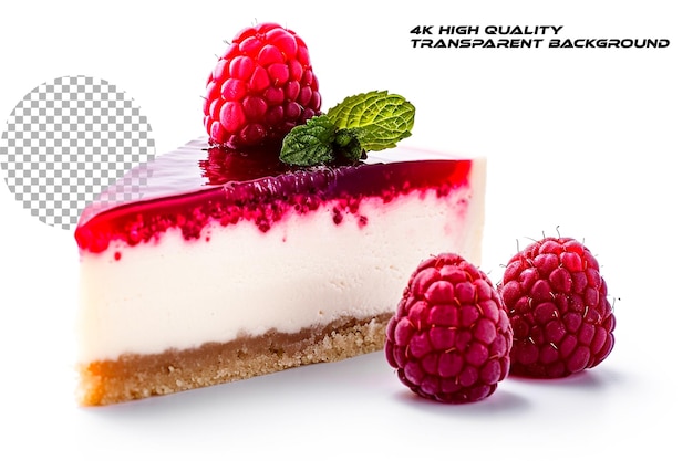 PSD a velvety cheesecake infused with floral notes on transparent background