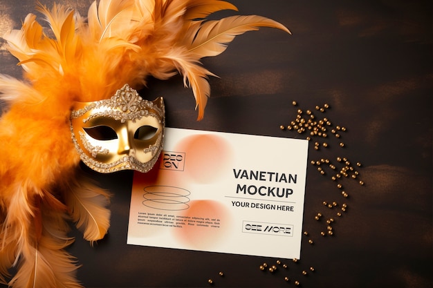 PSD venetian carnival mask mockup