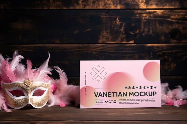 PSD venetian carnival mask mockup