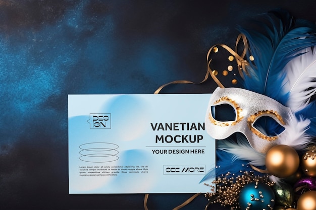 PSD venetian carnival mask mockup