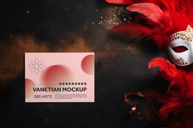 PSD venetian carnival mask mockup