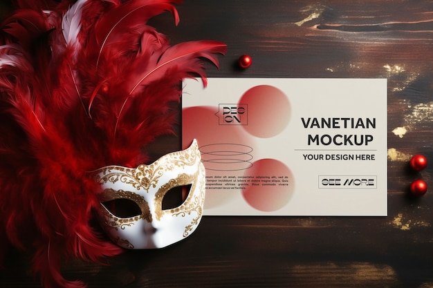 PSD venetian carnival mask mockup