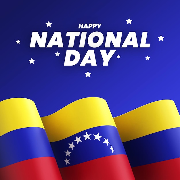 PSD venezuela flag design national independence day banner editable text and background