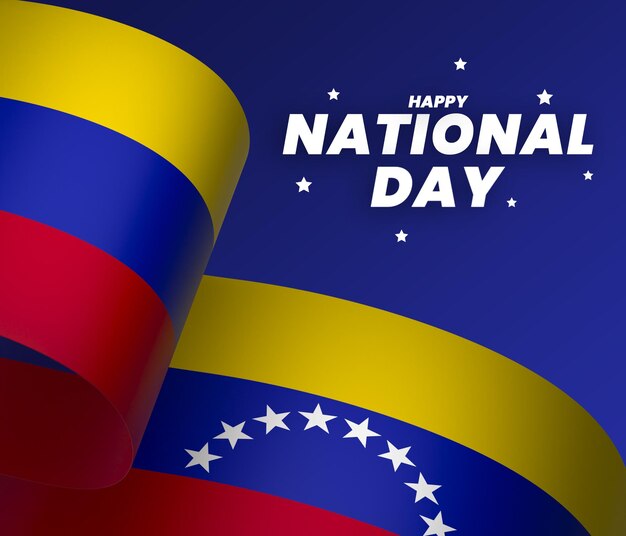 PSD venezuela flag element design national independence day banner ribbon psd