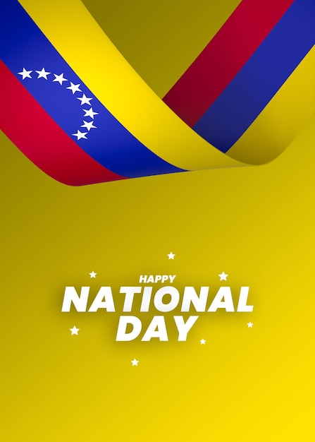 Venezuela flag element design national independence day banner ribbon psd