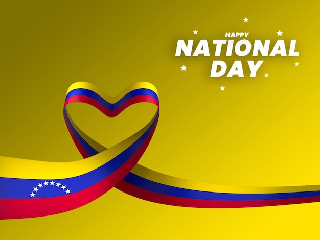 PSD elemento della bandiera del venezuela design nastro banner per la festa dell'indipendenza nazionale psd