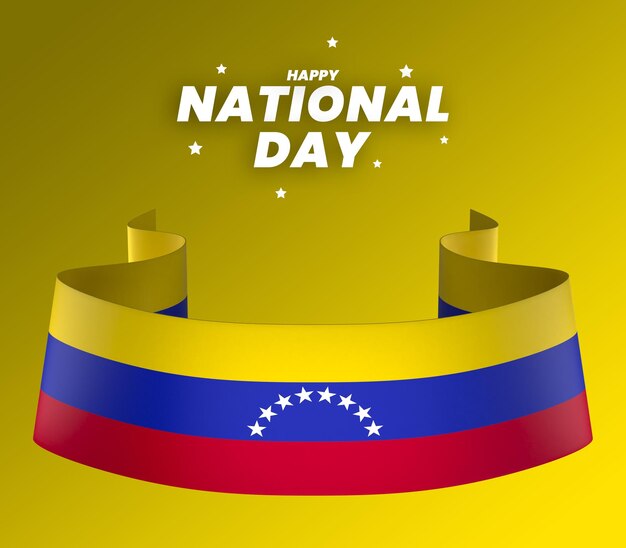 Venezuela flag element design national independence day banner ribbon psd