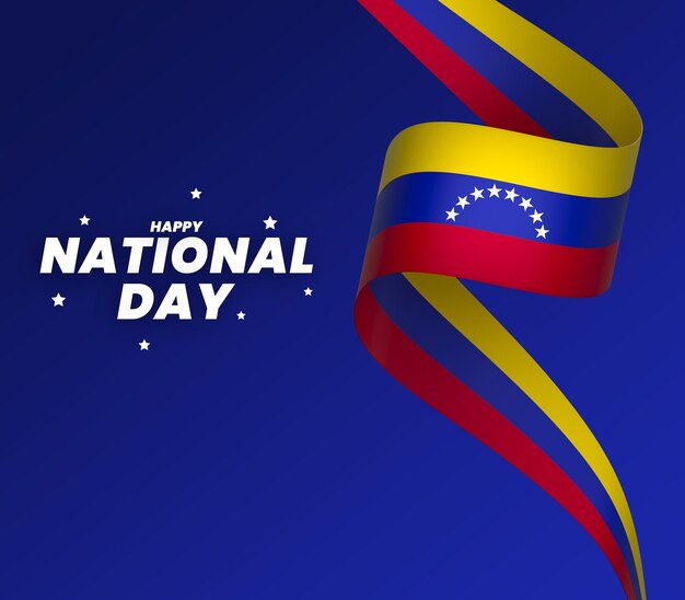 PSD venezuela flag element design national independence day banner ribbon psd