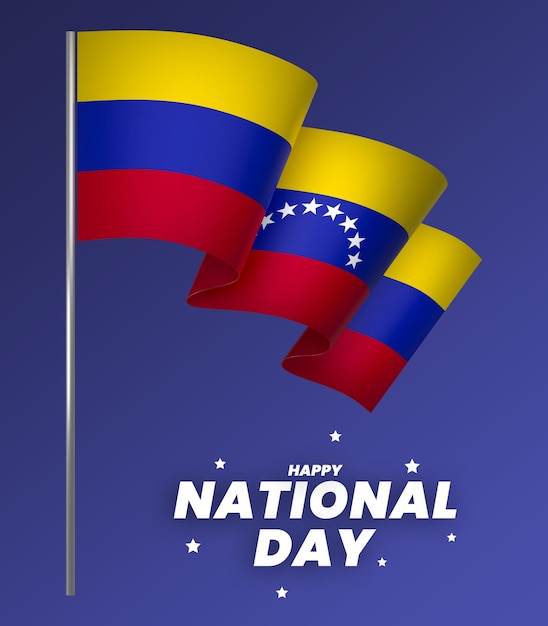 PSD venezuela flag element design national independence day banner ribbon psd