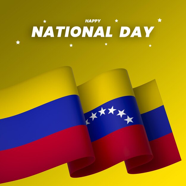 PSD venezuela flag element design national independence day banner ribbon psd