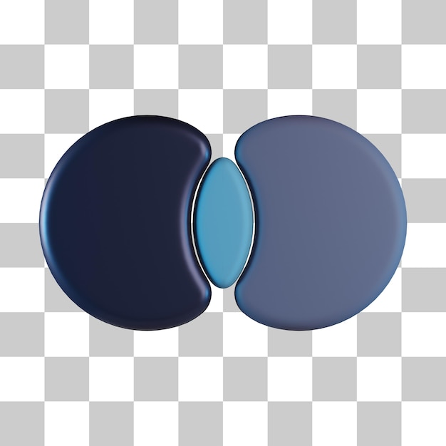 PSD venn chart 3d icon