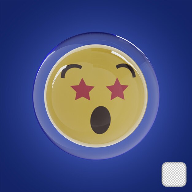 Verbaasd Star Eye met Bubble 3d illustratie
