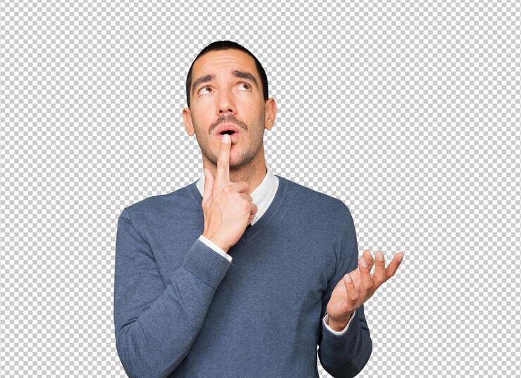 PSD verbaasde jonge man op zoek gebaar