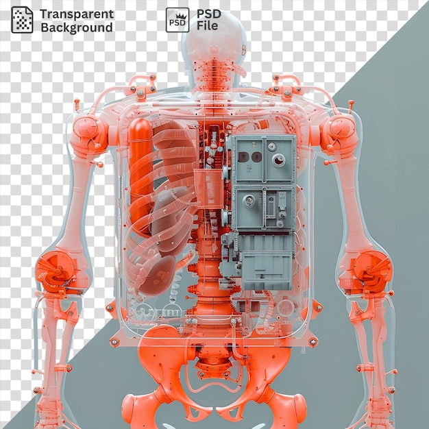 PSD verbazingwekkende realistische fotografische röntgen technici röntgenmachine op een blauwe achtergrond