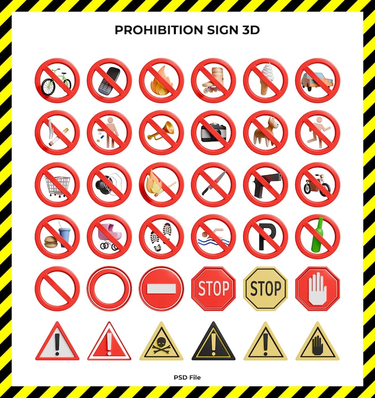 PSD verbodsbord 3d-pakket