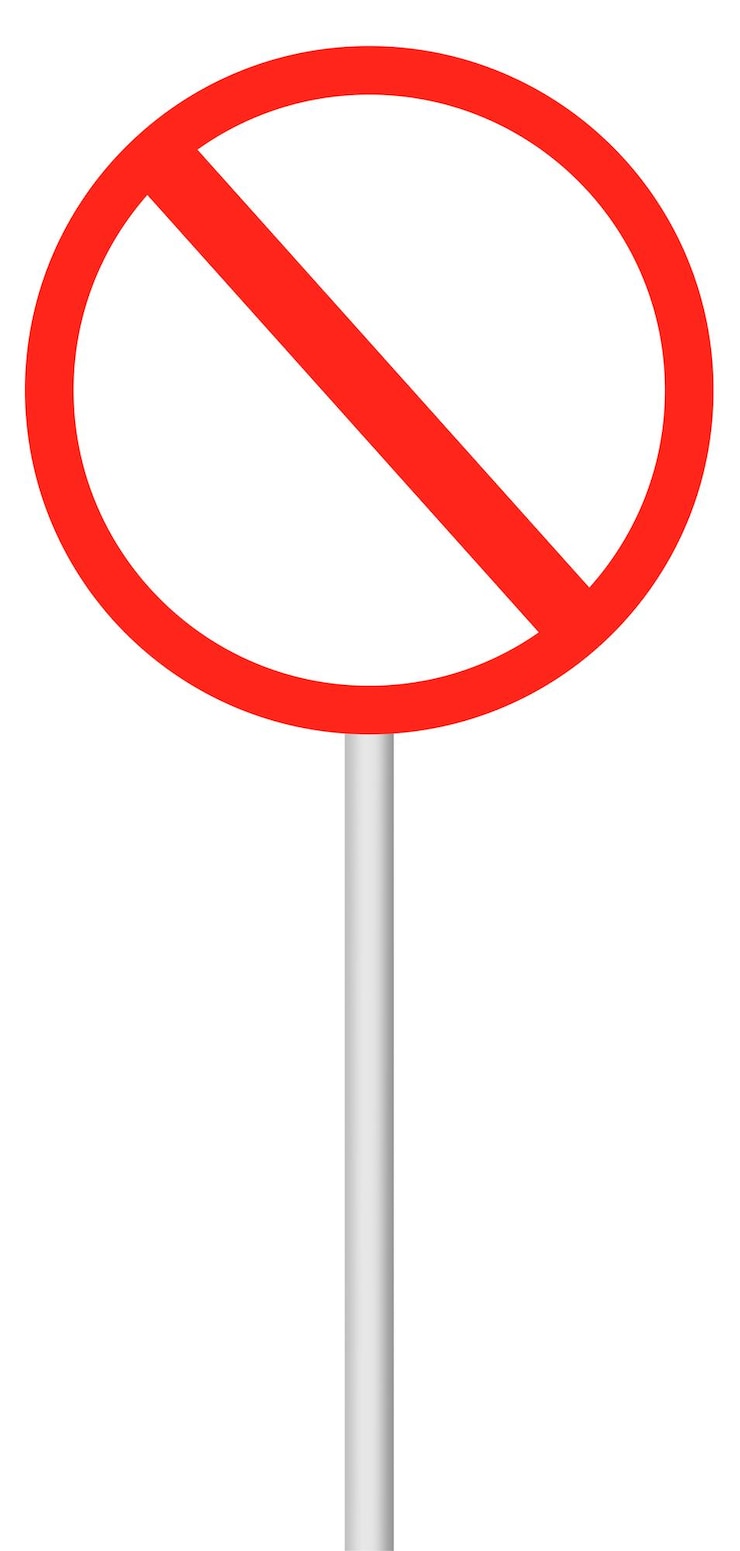 PSD verbodsbord op een lege achtergrond