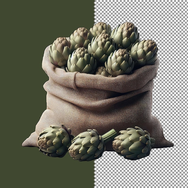 PSD verdant artichoke pile png