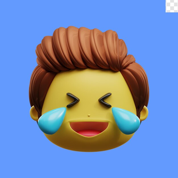 PSD verdrietig gezicht emoji 3d illustratie