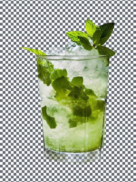 Verfrissend kokosnoot mojito glas geïsoleerd op doorzichtige achtergrond