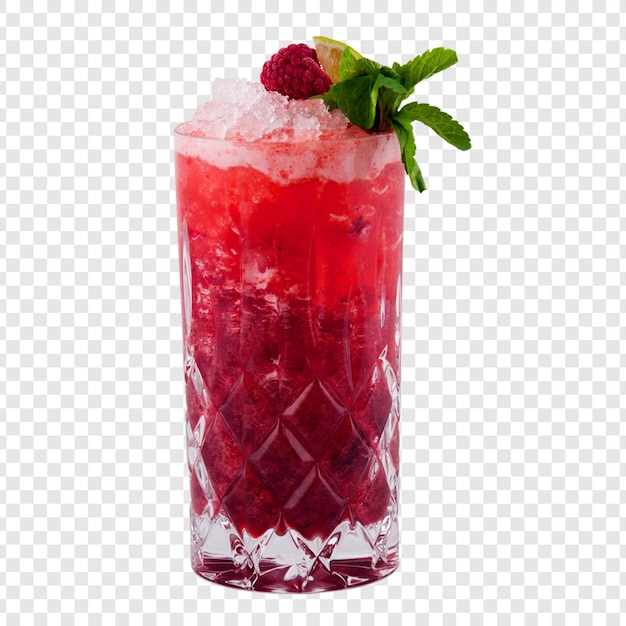 Verfrissende frambooscocktail met munt en ijs