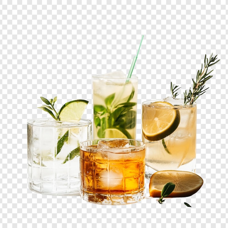 PSD verfrissende zomercocktails een verzameling ijsdranken