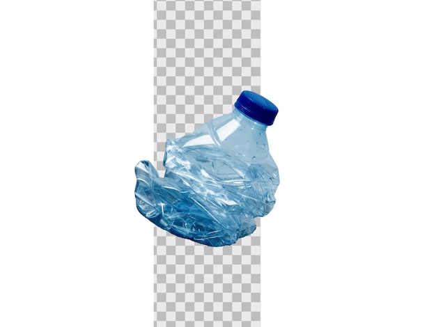 Verfrommeld plastic fles