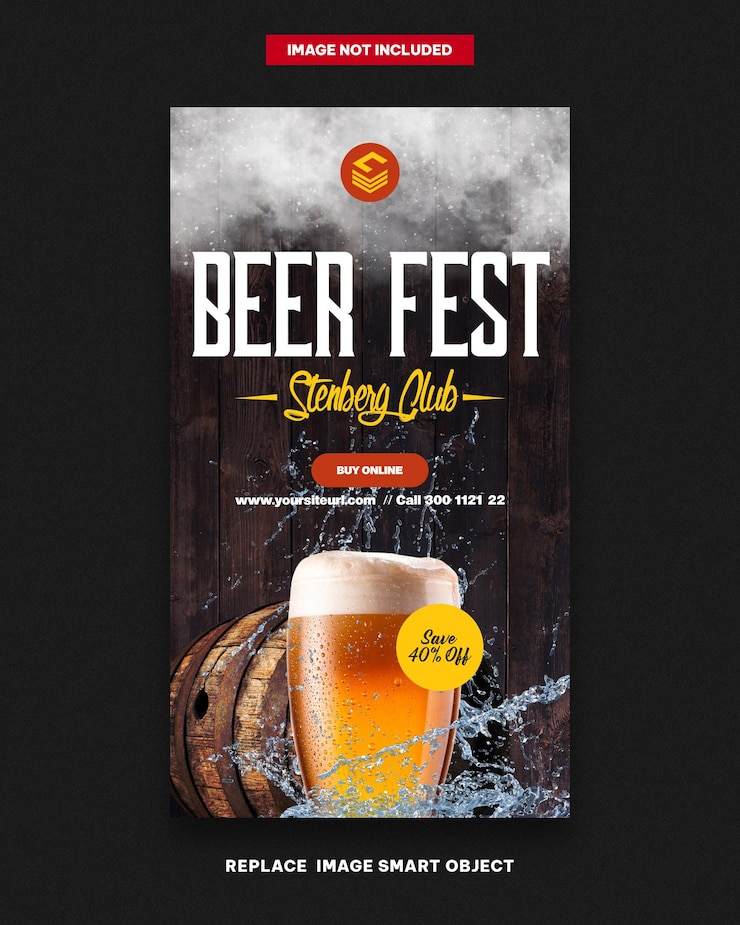 PSD verhalen over bierfestbanners