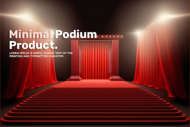 Verhopodiumin näyttämömallinnus tuote-esittelyä varten, tuotteiden esittelyyn 3d-renderöidä
