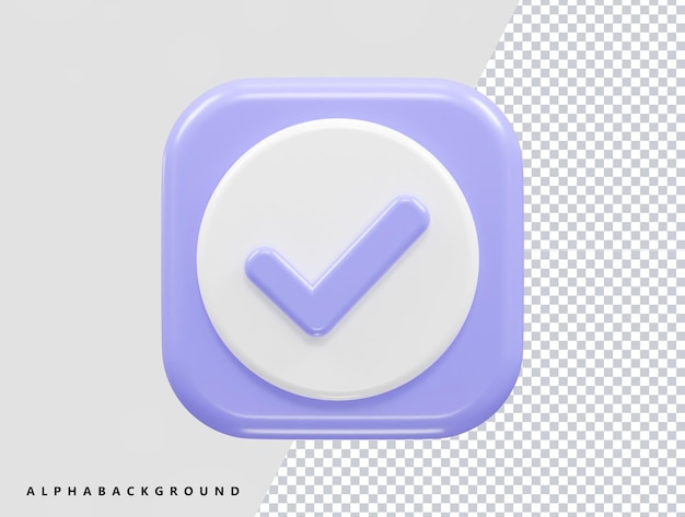 Verified 3d rendering vector icon illustration