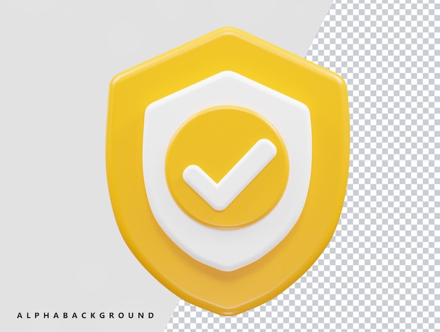 PSD verified icon 3d rendering illustration transparent