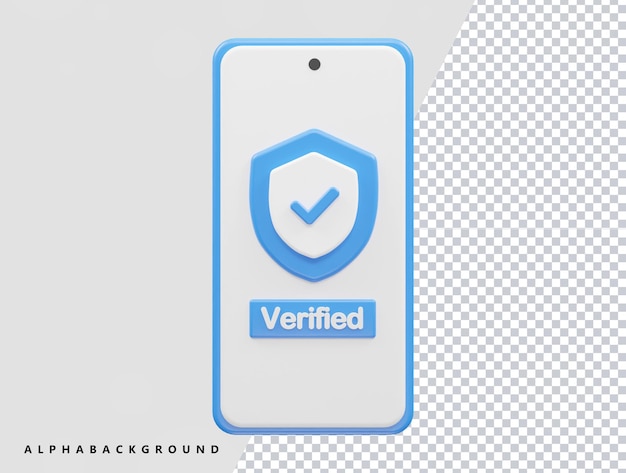 PSD verified icon 3d rendering vector illustration