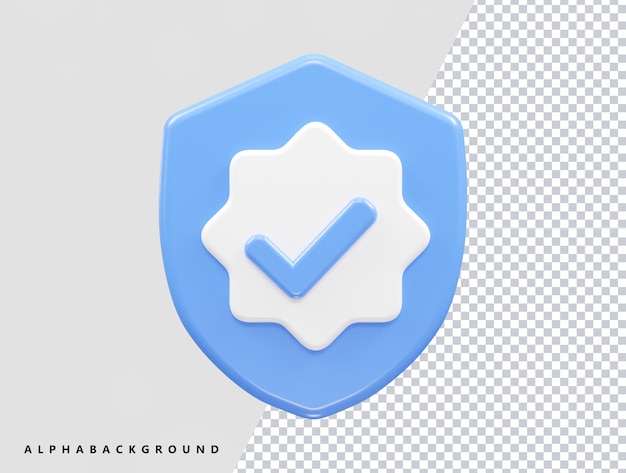 Проверенная иконка 3d-рендеринга векторной иллюстрации