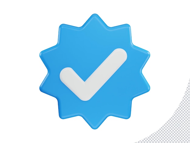 PSD verified icon 3d rendering vector illustration