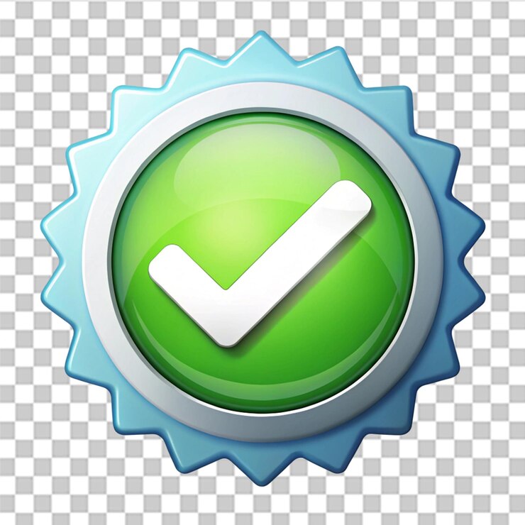 PSD verified icon isolated on transparent background