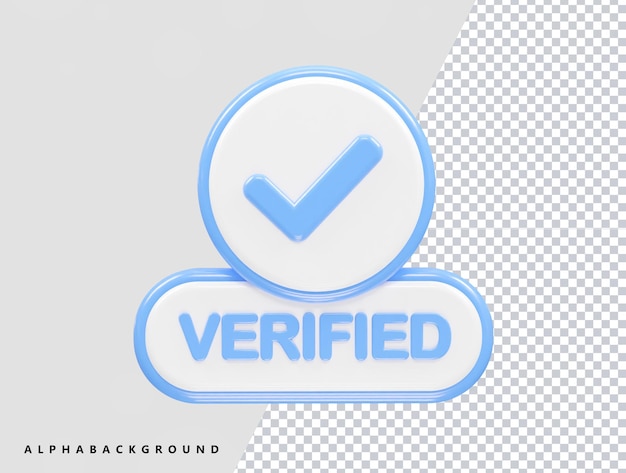 PSD verified icon render illustration 3d element rendering