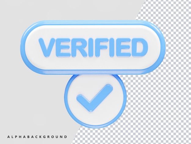 Verified icon render illustration 3d element rendering