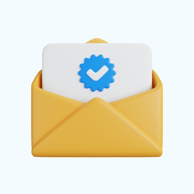 Verified mail 3d icon