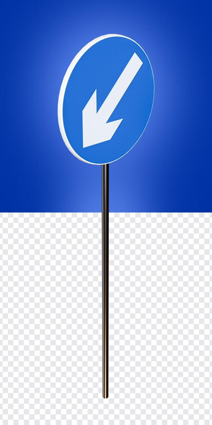 PSD verkeersbord verplichte rechthoekige doorgang png voor compositie