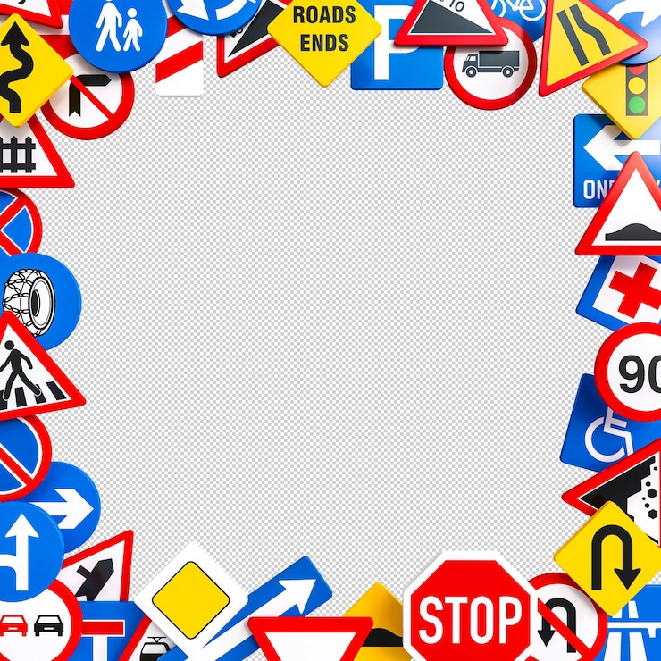 Verkeersborden met een wit, lege achtergrond
