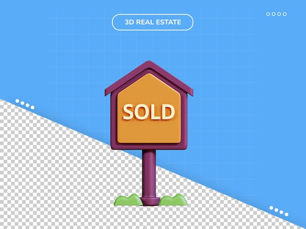 Verkocht handtekening 3D-pictogram