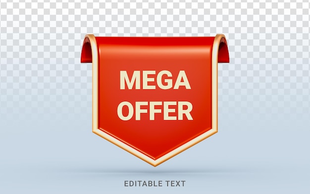 verkoop banner sticker leeg sjabloon ontwerp korting 3d render concept voor super aanbieding in winkelen