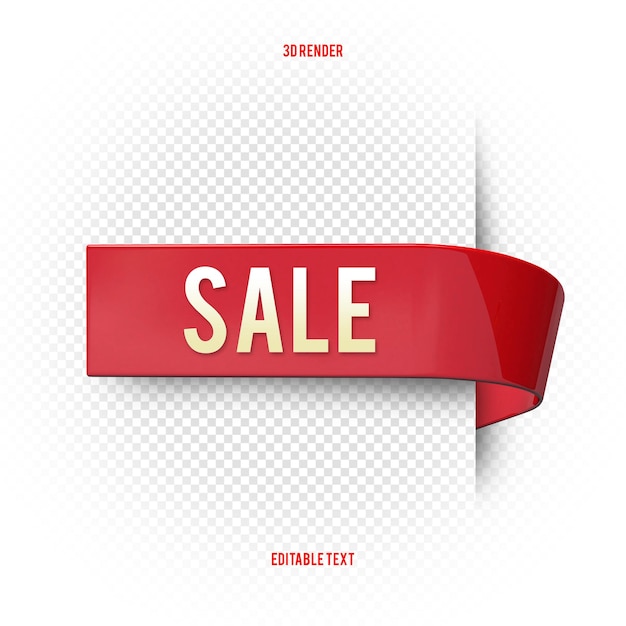 PSD verkoop banner tag speciale aanbieding grote verkoop banners rode linten tags en stickers 3d renderx9