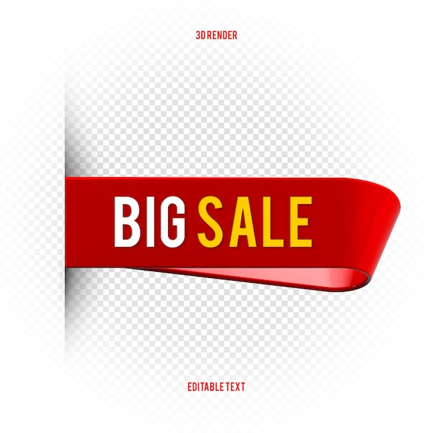 Verkoop banner tag speciale aanbieding grote verkoop banners rode linten tags en stickers 3d renderx9