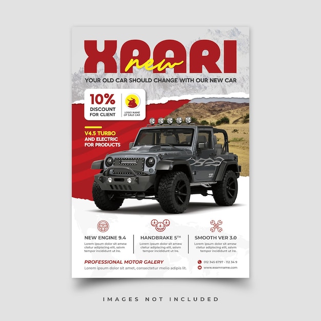 Verkoop nieuwe auto flyer-sjabloon