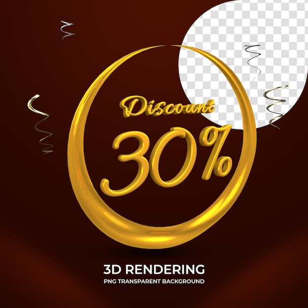 PSD verkoop promotie korting 30 procent 3d-rendering